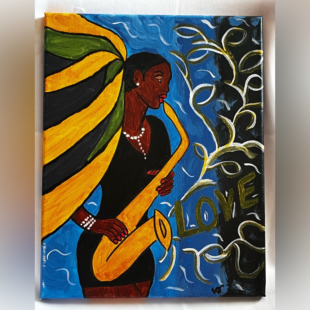 “Love and Music”, Hand painted wall painting.